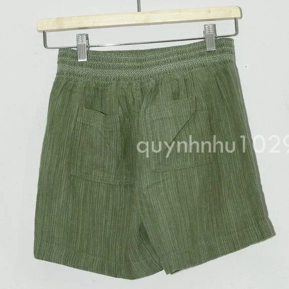 NWT Briggs Ladies' Linen Blend Shorts in green - Picture 4 of 7